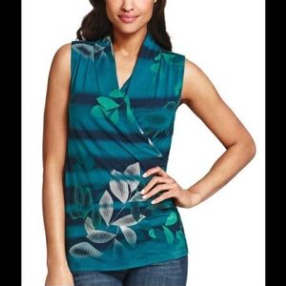 Cabi floral green top size Small
